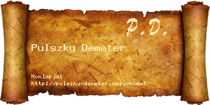 Pulszky Demeter névjegykártya